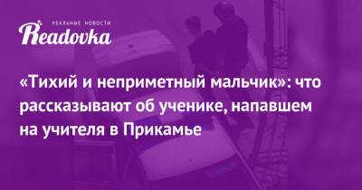 «Тихий и неприметный мальчик»: что рассказывают об ученике, напавшем на учителя в Прикамье - readovka.news - Пермский край - Нападение