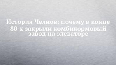 История Челнов: почему в конце 80-х закрыли комбикормовый завод на элеваторе - chelny-izvest.ru - Набережные Челны