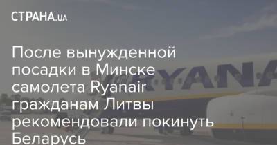 После вынужденной посадки в Минске самолета Ryanair гражданам Литвы рекомендовали покинуть Беларусь - strana.ua - Грузия - Литва - Вильнюс - Минск - Греция