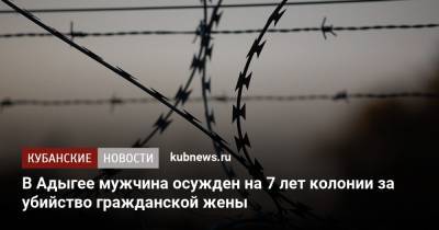 В Адыгее мужчина осужден на 7 лет колонии за убийство гражданской жены - kubnews.ru - Грузия - респ. Адыгея - Следственный Комитет
