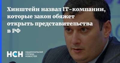 Александр Хинштейн - Хинштейн назвал IT-компании, которые закон обяжет открыть представительства в РФ - nsn.fm - Россия