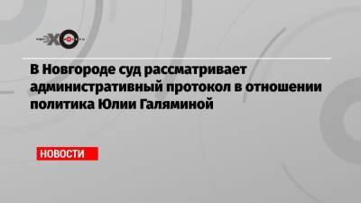 Юлия Галямина - В Новгороде суд рассматривает административный протокол в отношении политика Юлии Галяминой - echo.msk.ru