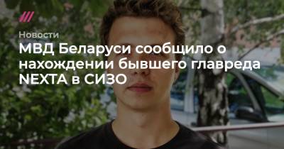 Ольга Чемоданова - МВД Беларуси сообщило о нахождении бывшего главреда NEXTA в СИЗО - tvrain.ru - Вильнюс - Минск