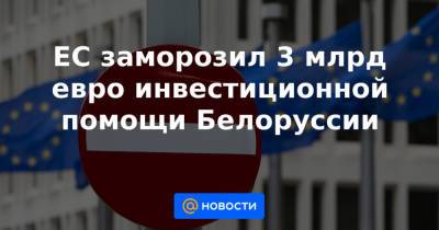 ЕС заморозил 3 млрд евро инвестиционной помощи Белоруссии - news.mail.ru - Вильнюс - Минск - Ляйен