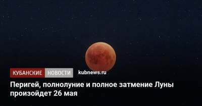 Перигей, полнолуние и полное затмение Луны произойдет 26 мая - kubnews.ru - Краснодарский край