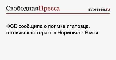 ФСБ сообщила о поимке игиловца, готовившего теракт в Норильске 9 мая - svpressa.ru - Бельгия - Калининградская обл. - Ставрополье - Норильск - Кисловодск