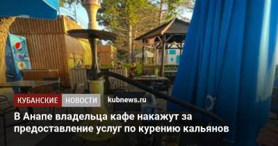 В Анапе владельца кафе накажут за предоставление услуг по курению кальянов - kubnews.ru - Анапа - Краснодарский край