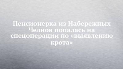 Пенсионерка из Набережных Челнов попалась на спецоперации по «выявлению крота» - chelny-izvest.ru - Набережные Челны