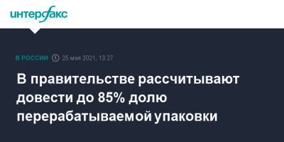 Виктория Абрамченко - Викторий Абрамченко - В правительстве рассчитывают довести до 85% долю перерабатываемой упаковки - interfax.ru - Москва