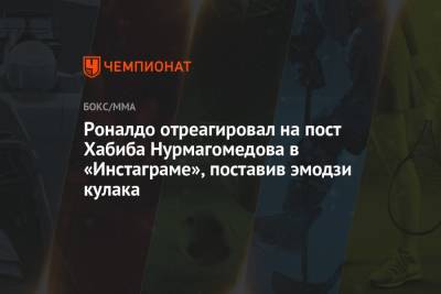 Хабиб Нурмагомедов - Роналдо отреагировал на пост Хабиба Нурмагомедова в «Инстаграме», поставив эмодзи кулака - championat.com - Испания - Мадрид