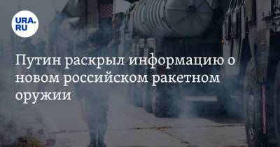 Владимир Путин - Путин раскрыл информацию о новом российском ракетном оружии - ura.news - Сочи