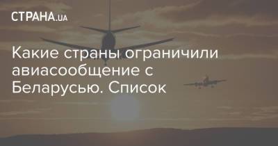 Роман Протасевич - Какие страны ограничили авиасообщение с Беларусью. Список - strana.ua - Москва - Киев - Минск