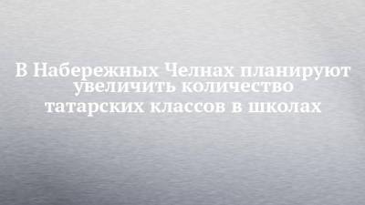 В Набережных Челнах планируют увеличить количество татарских классов в школах - chelny-izvest.ru - респ. Татарстан - Набережные Челны