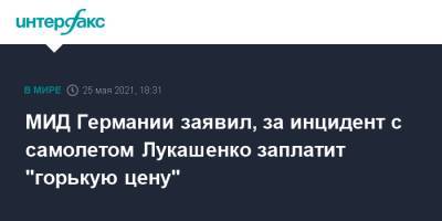 Александр Лукашенко - МИД Германии заявил, за инцидент с самолетом Лукашенко заплатит "горькую цену" - interfax.ru - Москва - Германия - Берлин - Минск