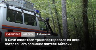 В Сочи спасатели транспортировали из леса потерявшего сознание жителя Абхазии - kubnews.ru - Сочи - Краснодарский край - Краснодар - Апсны