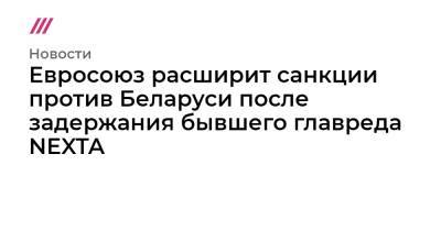 Софья Сапегу - Евросоюз расширит санкции против Беларуси после задержания бывшего главреда NEXTA - tvrain.ru - Вильнюс - Минск