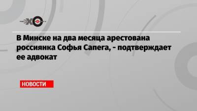 Алексей Москалев - Роман Протасевич - Софья Сапега - В Минске на два месяца арестована россиянка Софья Сапега, — подтверждает ее адвокат - echo.msk.ru - Минск