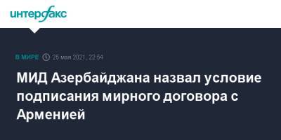 Джейхун Байрамов - МИД Азербайджана назвал условие подписания мирного договора с Арменией - interfax.ru - Москва - Армения - Азербайджан - Вена