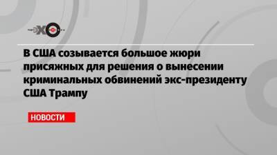 Дональд Трамп - В США созывается большое жюри присяжных для решения о вынесении криминальных обвинений экс-президенту США Трампу - echo.msk.ru - Вашингтон - Нью-Йорк
