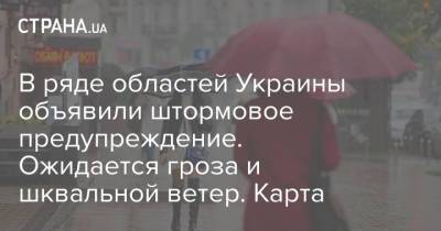 Наталья Диденко - В ряде областей Украины объявили штормовое предупреждение. Ожидается гроза и шквальной ветер. Карта - strana.ua - Киев - Винницкая обл. - Черкасская обл.