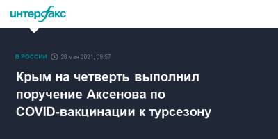 Сергей Аксенов - Александр Остапенко - Крым на четверть выполнил поручение Аксенова по COVID-вакцинации к турсезону - interfax.ru - Москва - Крым