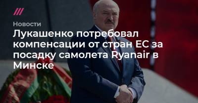 Лукашенко потребовал компенсации от стран ЕС за посадку самолета Ryanair в Минске - tvrain.ru - Минск