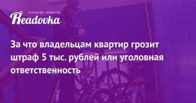 За что владельцам квартир грозит штраф 5 тыс. рублей или уголовная ответственность - readovka.ru