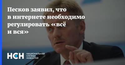 Дмитрий Песков - Песков заявил, что в интернете необходимо регулировать «всё и вся» - nsn.fm