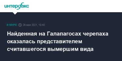 Найденная на Галапагосах черепаха оказалась представителем считавшегося вымершим вида - interfax.ru - Москва
