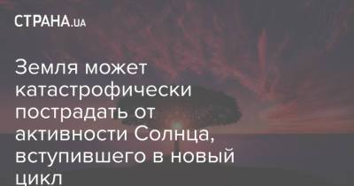 Земля может катастрофически пострадать от активности Солнца, вступившего в новый цикл - strana.ua