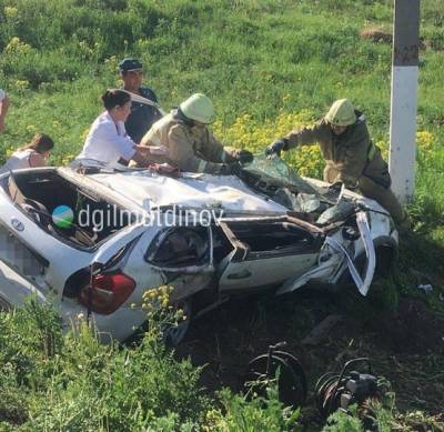 В Башкирии легковой автомобиль сплющило после столкновения с грузовиком - ufacitynews.ru - Башкирия - район Гафурийский