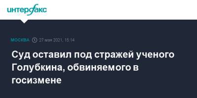 Валерий Голубкин - Суд оставил под стражей ученого Голубкина, обвиняемого в госизмене - interfax.ru - Москва