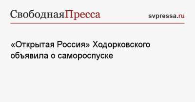 Михаил Ходорковский - Андрей Пивоваров - «Открытая Россия» Ходорковского объявила о самороспуске - svpressa.ru