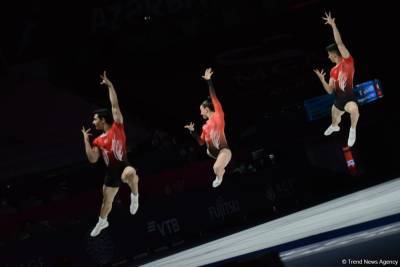 В Баку определились финалисты ЧМ по аэробной гимнастике среди трио - trend.az - Турция - Румыния - Венгрия - Болгария - Азербайджан