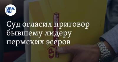 Суд огласил приговор бывшему лидеру пермских эсеров - ura.news - Пермский край