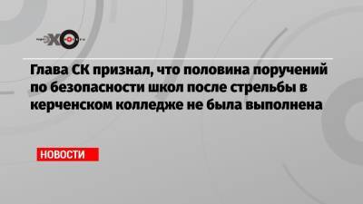Александр Бастрыкин - Ильназ Галявии - Глава СК признал, что половина поручений по безопасности школ после стрельбы в керченском колледже не была выполнена - echo.msk.ru - Казань