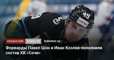 Форварды Павел Шэн и Иван Козлов пополнили состав ХК «Сочи» - kubnews.ru - Сочи - Краснодарский край