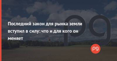 Последний закон для рынка земли вступил в силу: что и для кого он меняет - thepage.ua