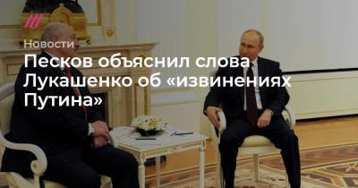 Песков объяснил слова Лукашенко об «извинениях Путина» - tvrain.ru