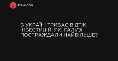 В Україні триває відтік інвестицій: які галузі постраждали найбільше? - bykvu.com - Украина - Україна