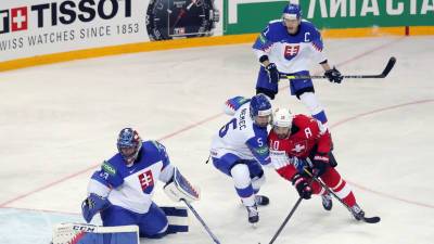 Свен Андригетто - Михал Криштоф - Швейцария разгромила Словакию на ЧМ по хоккею с разницей в семь шайб - russian.rt.com - Швейцария - Рига - Латвия - Словакия