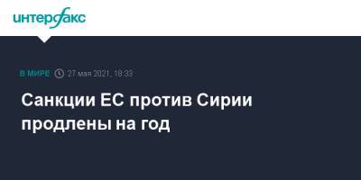 Санкции ЕС против Сирии продлены на год - interfax.ru - Москва - Сирия