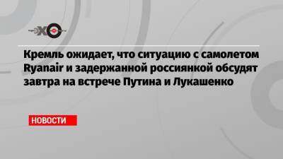 Дмитрий Песков - Валерий Карбалевич - Роман Протасевич - Софья Сапеги - Кремль ожидает, что ситуацию с самолетом Ryanair и задержанной россиянкой обсудят завтра на встрече Путина и Лукашенко - echo.msk.ru - Москва - Минск