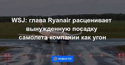 Майкл Олири - WSJ: глава Ryanair расценивает вынужденную посадку самолета компании как угон - news.mail.ru - Нью-Йорк - Минск - Ирландия
