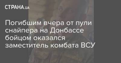 Максим Полевой - Погибшим вчера от пули снайпера на Донбассе бойцом оказался заместитель комбата ВСУ - strana.ua - Донбасс - населенный пункт Новотошковское - Военный