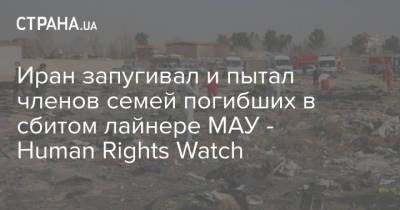 Иран запугивал и пытал членов семей погибших в сбитом лайнере МАУ - Human Rights Watch - strana.ua - Иран - Тегеран