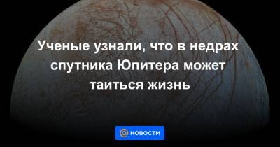 Ученые узнали, что в недрах спутника Юпитера может таиться жизнь - news.mail.ru