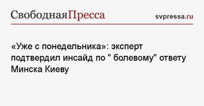 «Уже с понедельника»: эксперт рассказал о «болевом» ответе Минска Киеву - svpressa.ru - Москва - Киев - Минск