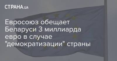Евросоюз обещает Беларуси 3 миллиарда евро в случае "демократизации" страны - strana.ua