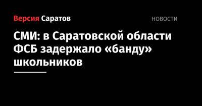 СМИ: в Саратовской области ФСБ задержала «банду» школьников - nversia.ru - Саратовская обл.